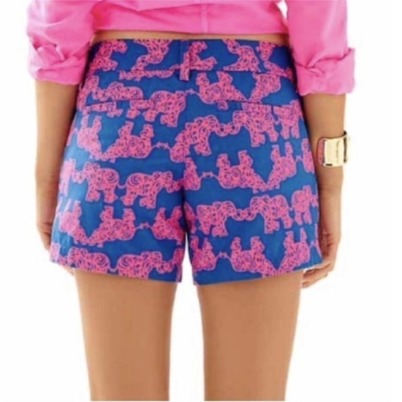 ❤️ Lilly Pulitzer Blue W Callahan Pack Your Trunk W/Pink Elephant Shorts… - Picture 4 of 13